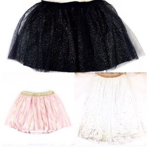 Cat & Jack 3 Skirt Lot Black Pink White Gold Sz Sm
